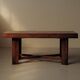 Modernist oak table with a checkerboard top, France, circa 1940.