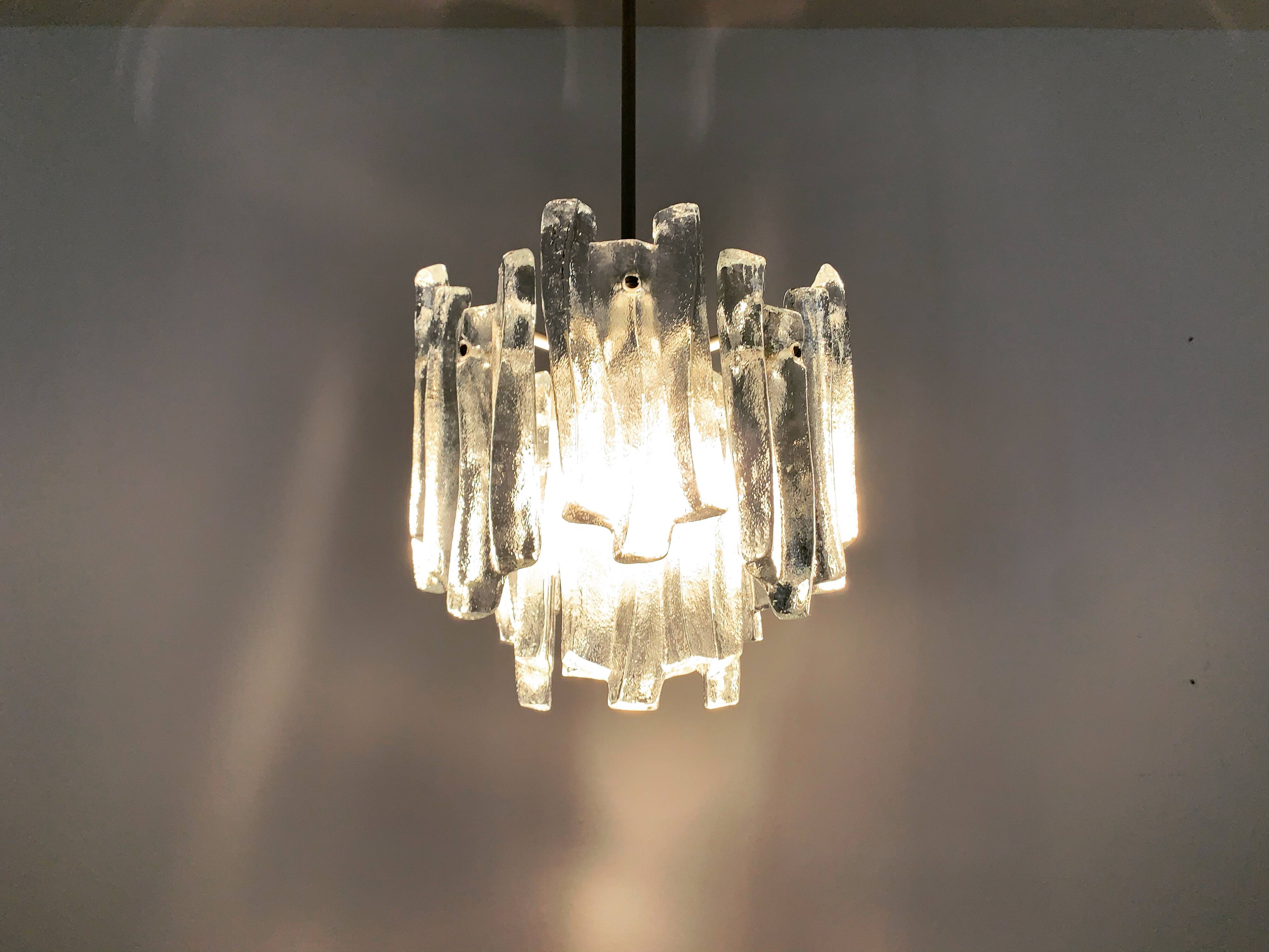 Ice glass chandelier by J.T. Kalmar