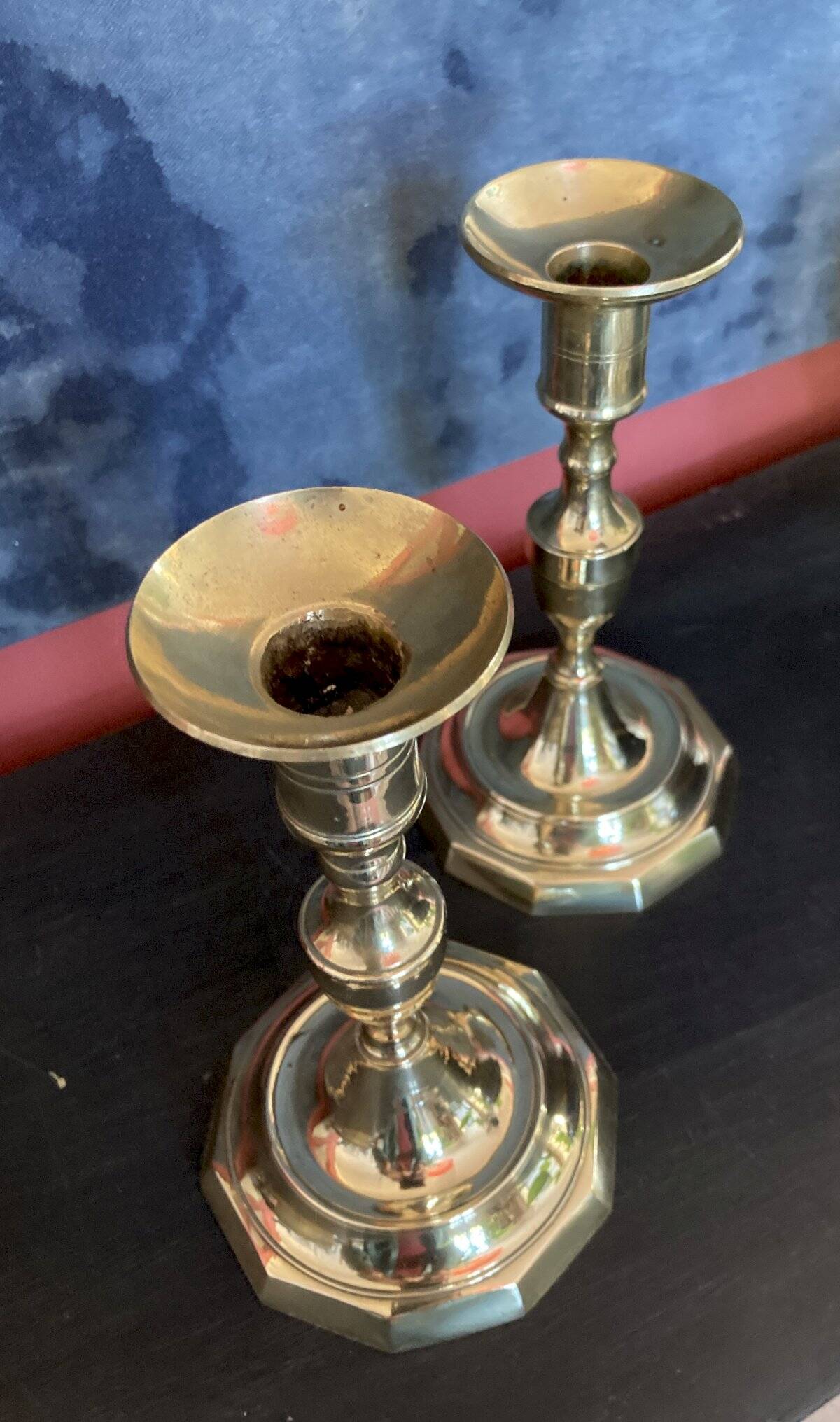 Pair of antique candlesticks - gilded bronze 18th century