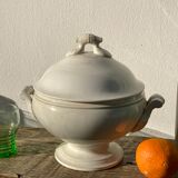 White earthenware tureen from Sarreguemines