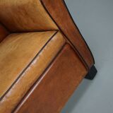 Fauteuils de club en cuir couleur cognac néerlandais vintage, ensemble de 2