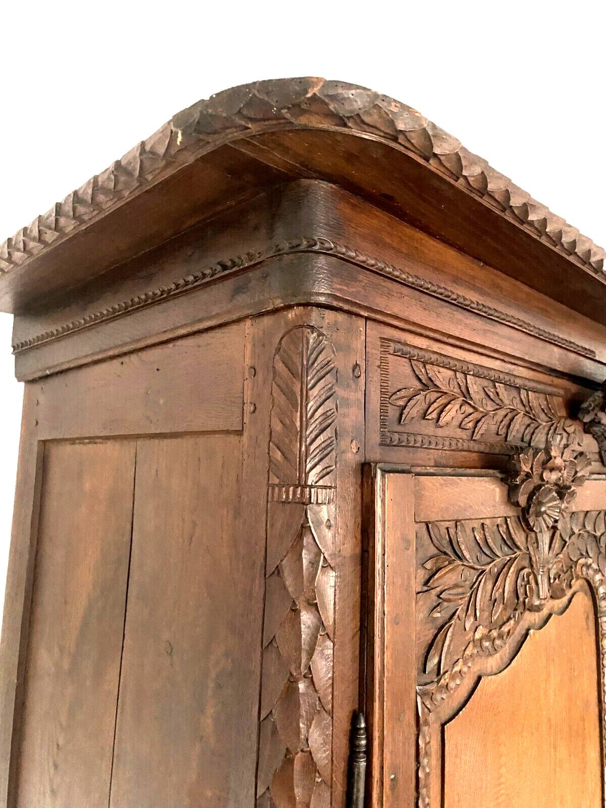 18th century carved oak bridal wardrobe