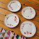 Set of 4 hand-decorated MBFA dessert plates