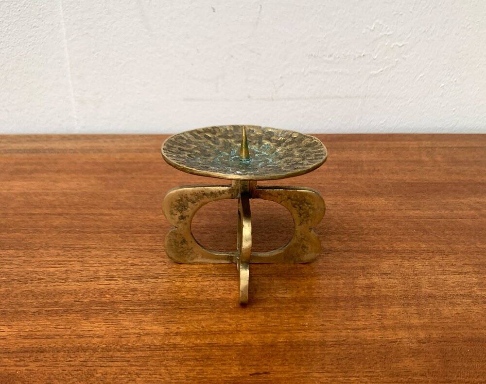Mid-century brutalist metal candlestick, 1960s