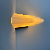 Vintage Murano opal glass corner wall lamp, by Vetri Italy 1970