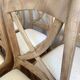 Set of 6 cross-back chairs in solid wood, with white boucle seats.