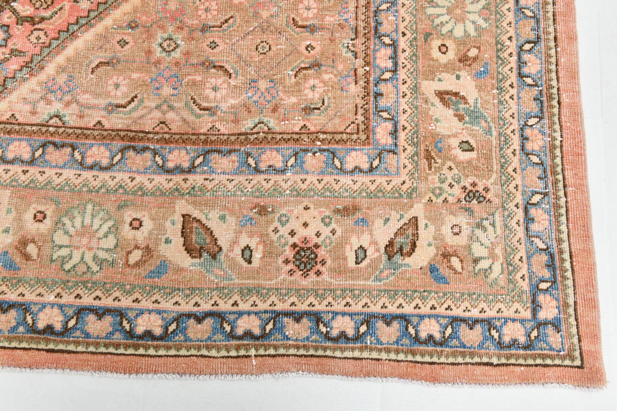 10x13 Salmon Pink Oriental Antique Persian Rug, 296x387Cm