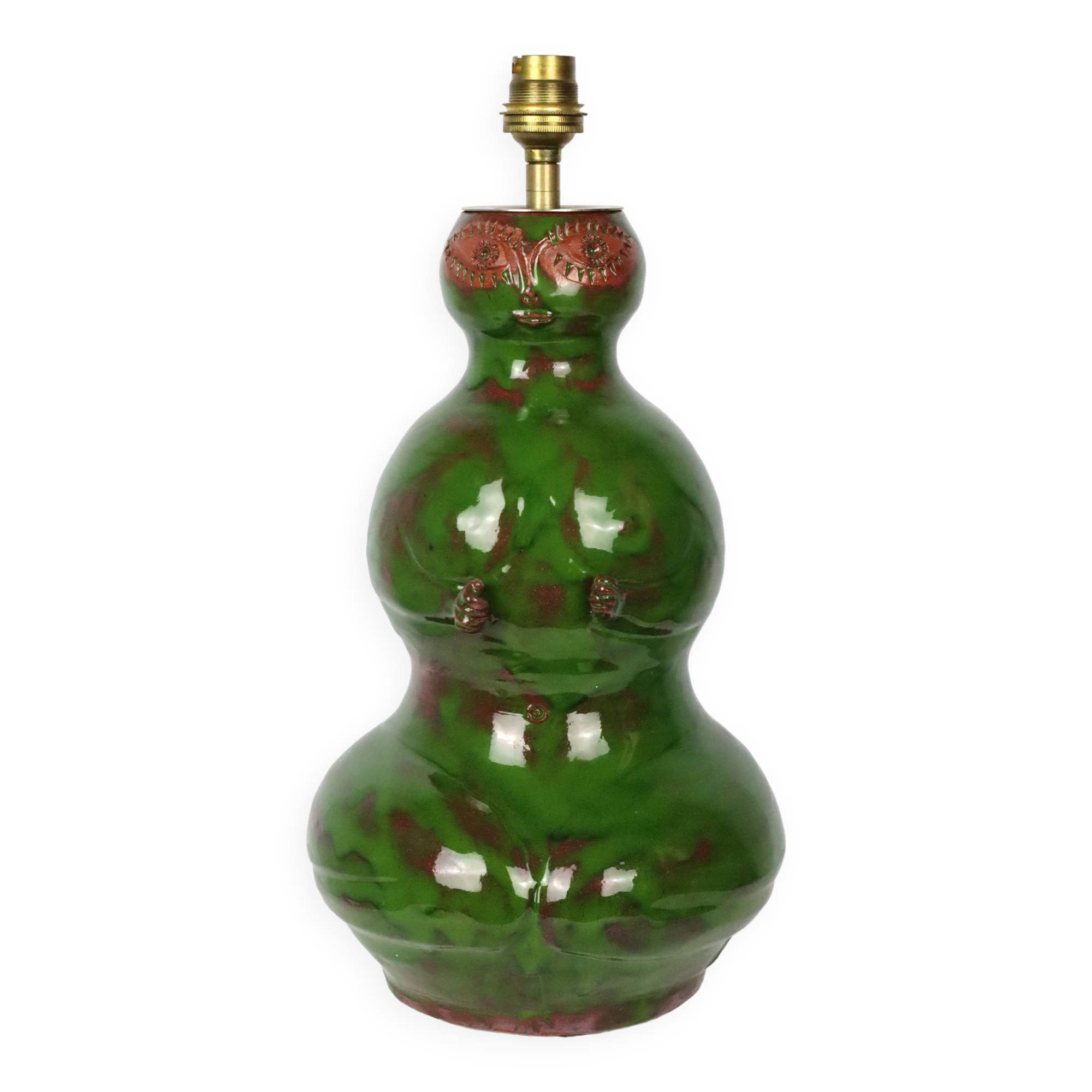 Michel Argans 1990 ceramic anthropomorphic lamp