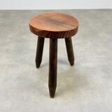 Brutalist wood tripod stool
