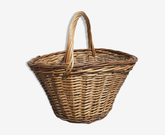 Panier ancien en osier années 60/70