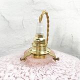 Suspension en verre de Clichy rose