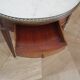 Bouillotte side table - mahogany veneer - white marble - Louis XVI - 1950