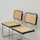 Pair of chairs B32 by Marcel Breuer signed Italy