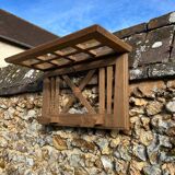 Art Deco wall-mounted coat rack in grey oak
