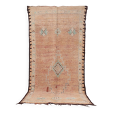 Tapis marocain berbère vintage en laine orange fait main