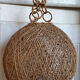 Suspension corde et rotin vintage