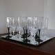 11 vintage glass champagne flutes, Esso, Luminarc