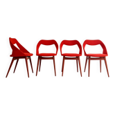 4 Chaises Louis Paolozzi rouge