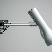 Pair of clamp spotlights by Dieter Waeckerlin, Swiss modernist design from the 1960s.