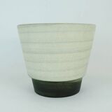 Mid century flowerpot planter u-keramik stripe pattern shades of gray and black 50s 60s