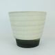 Mid century flowerpot planter u-keramik stripe pattern shades of gray and black 50s 60s