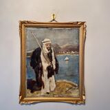 Old painting, portrait of an orientalist, signed and dated 1939.