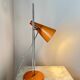 Vintage Mid-Century Table Lamp by Josef Hůrka for Lidokov | Orange & Chrome