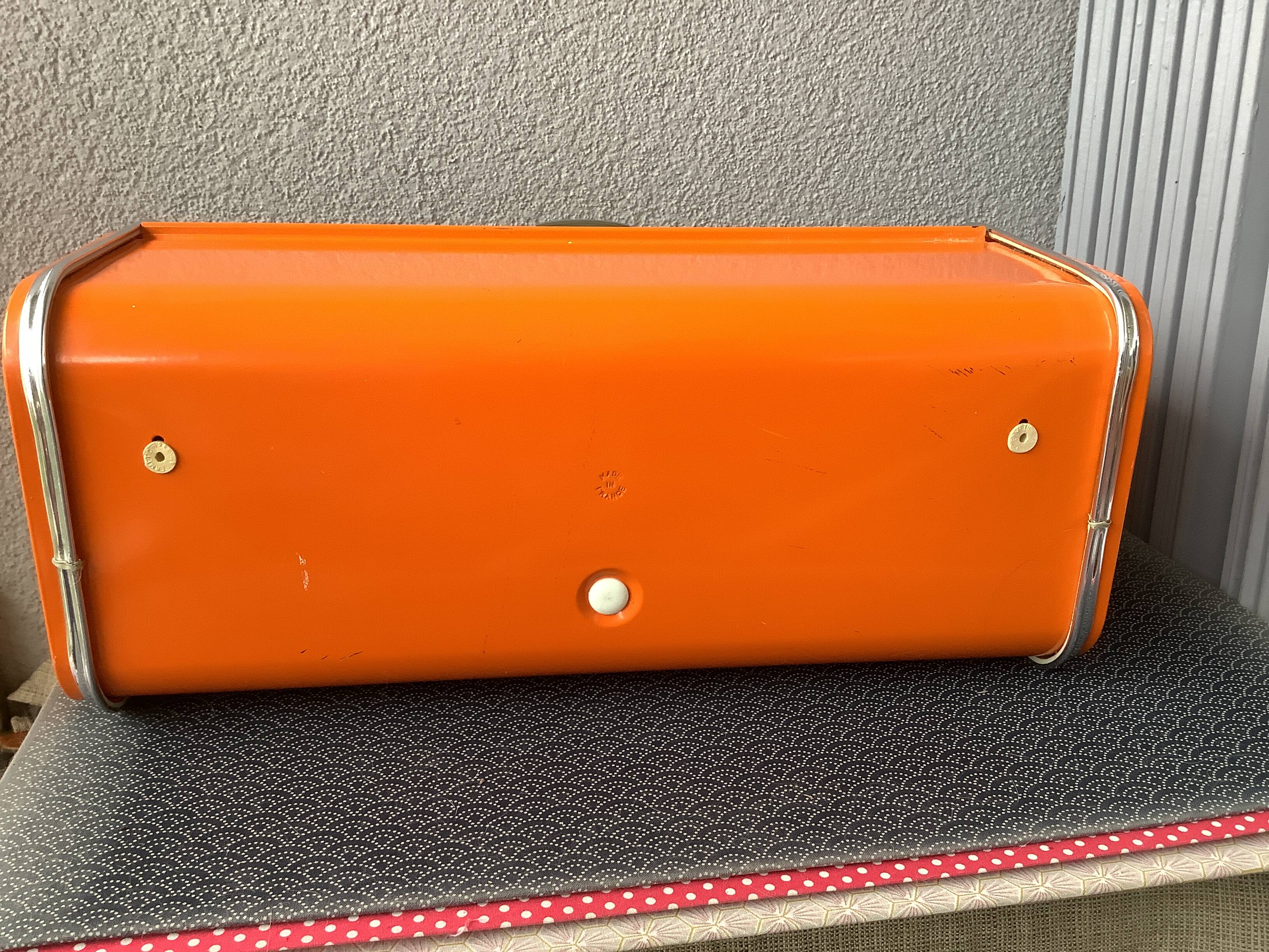 ヴィンテージ　レトロ　アンティークROSSIGNOL ブレッドケース オレンジ ヴィンテージ レトロ アンティークROSSIGNOL ブレッドケース