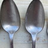 Set of 3 forks and 3 tablespoons in silver metal