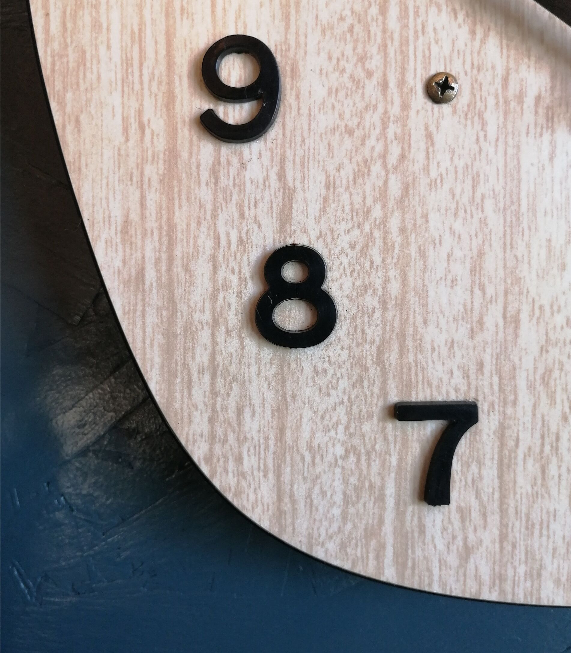 Vintage clock formica silent wall clock "Beroz beige wood"