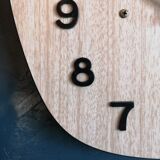 Vintage clock formica silent wall clock "Beroz beige wood"