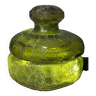 Green cracked glass jar