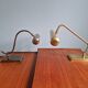 Pair of brass desk/piano lamps, 1950s-60s