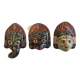 Vintage papier mache wall mask. made in nepal. colorful wall art.
