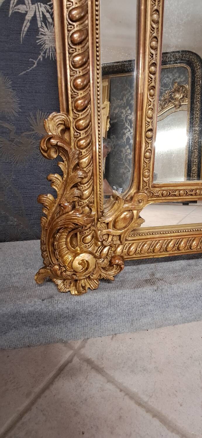 19th century mirror with parecloses 173 x 105