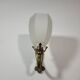 Vintage wall lamp in brass and frosted glass 1950s