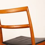 Set of 4 Danish teak and leather chairs, model 430, by Arne Vodder, 1960