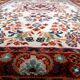 Vintage French Savonnerie wool rug, ivory field & rosace medallion, crimson border, c. 1950s — 202 × 290 cm — 1C1281