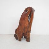 Hand carved wooden tree trunk chair, 1970's