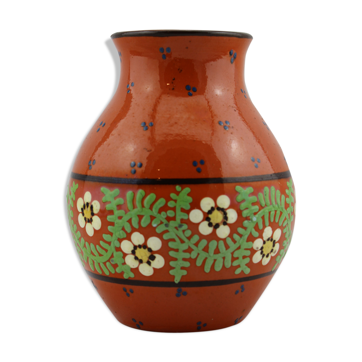 Vase ceramic Alsatian, flower pattern