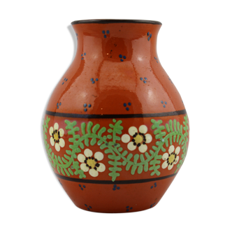 Vase ceramic Alsatian, flower pattern