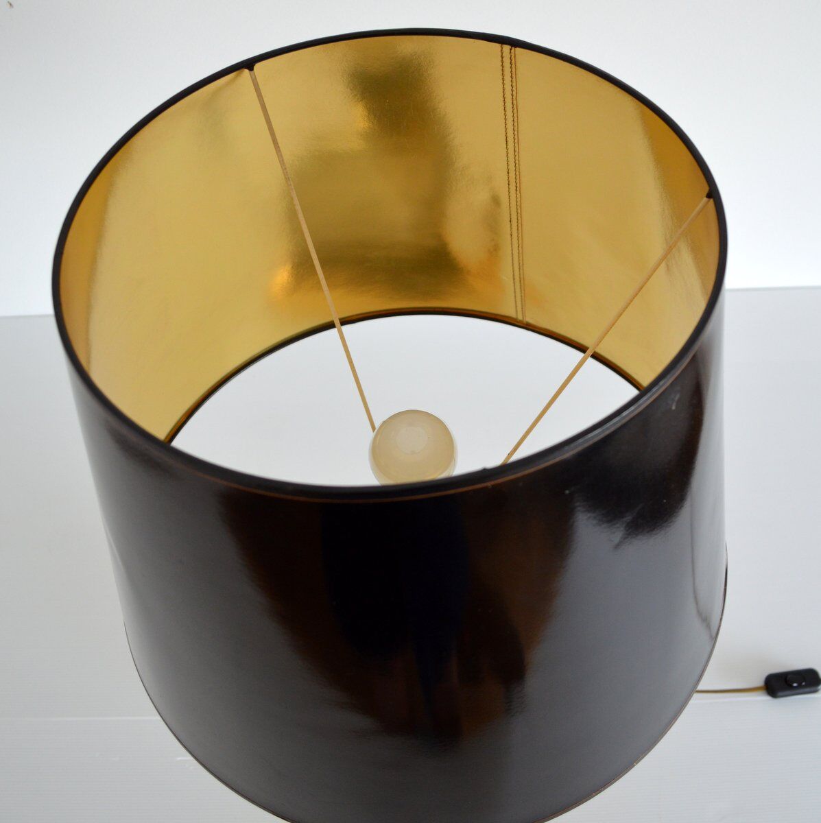 Vintage artichoke gold table lamp 1970