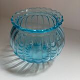 Vase bleu boule signé