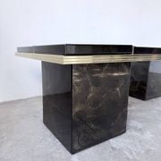 "Rizzo" lacquered and brass coffee-bar table from the 1970s.