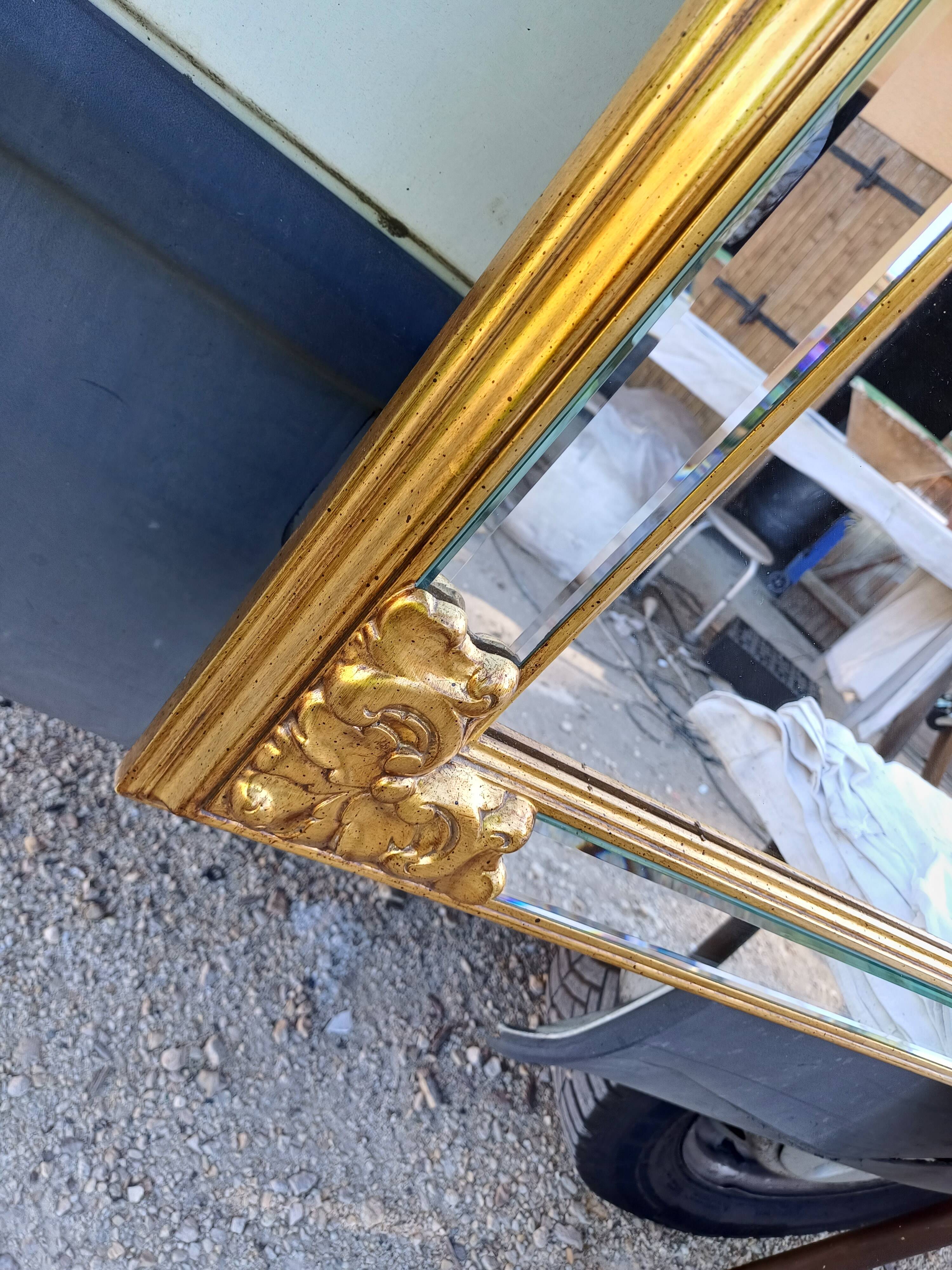 Pareclose and Beveled Wood and Golden Stuk Mirror