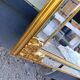 Pareclose and Beveled Wood and Golden Stuk Mirror