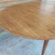 Scandinavian design teak table with extension cord