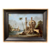 19th century painting, painting under glass and mother-of-pearl, oriental scene, signed GA