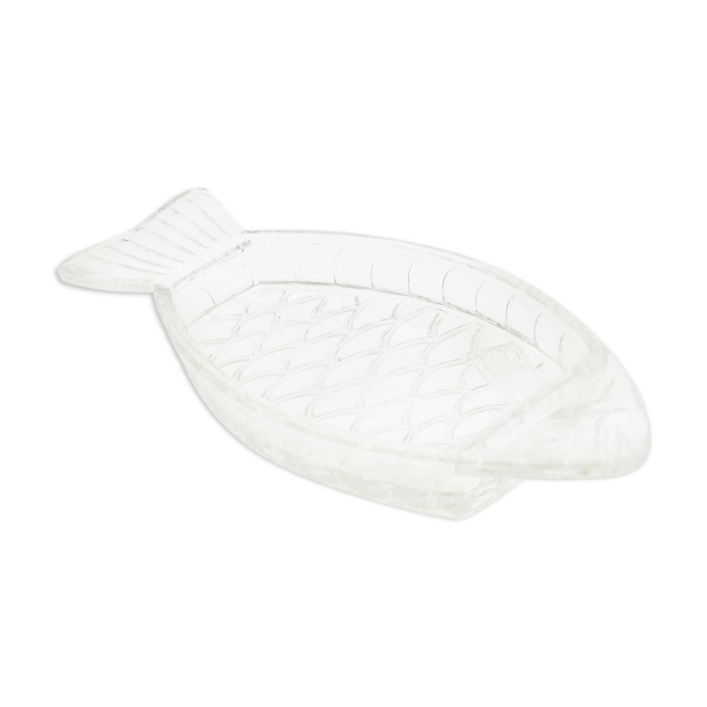 Lot De 2 Ramekins En Verre Des Années 70 - Motif Poisson - Transparent - France