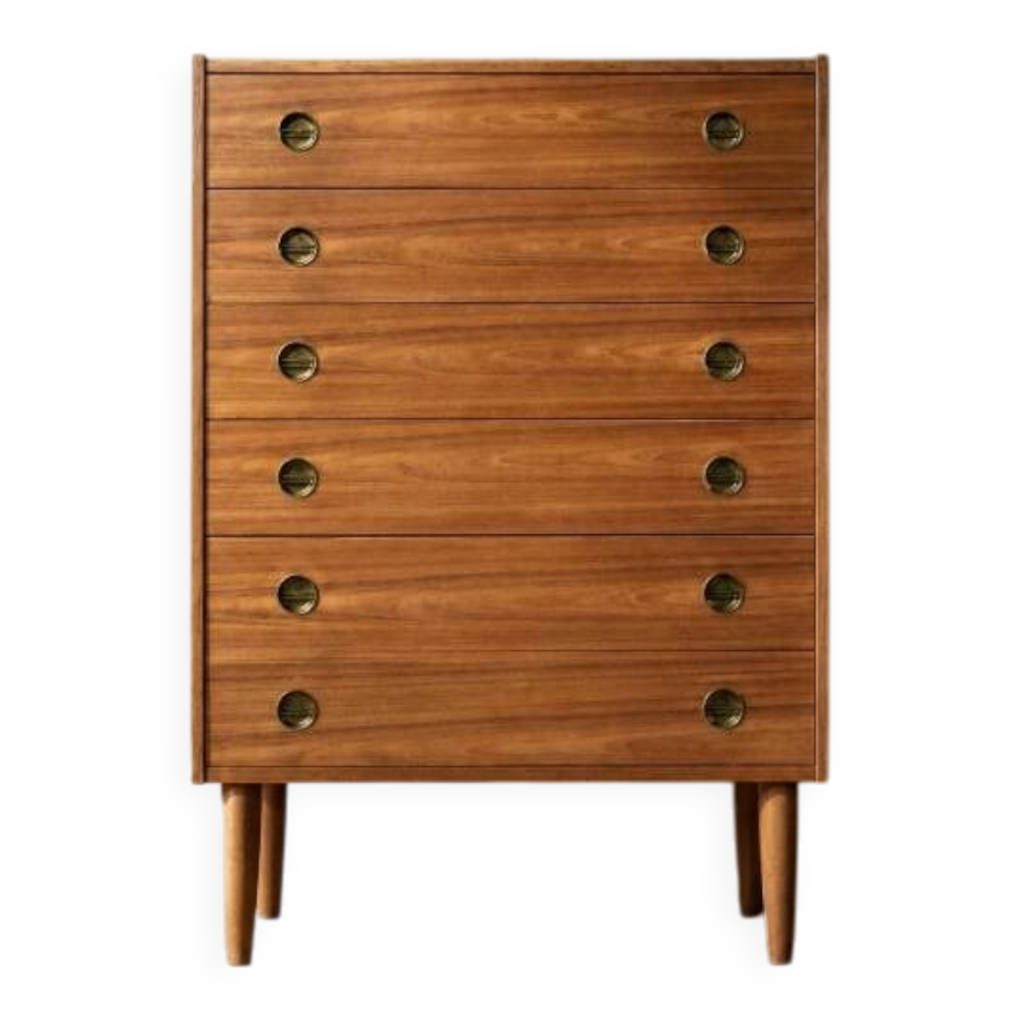 Commode haute en teck vintage danois moderne du milieu du siècle